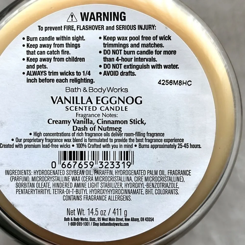 Bath & Body Works Vanilla Eggnog Candle - Picture 3 of 3